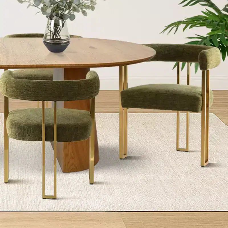 47-83 Extendable Dining Table Set for 6, Natural Wood-Tone Table and 6 Upholstered Chenille Dining Chairs with Metal Legs-Panipeachy