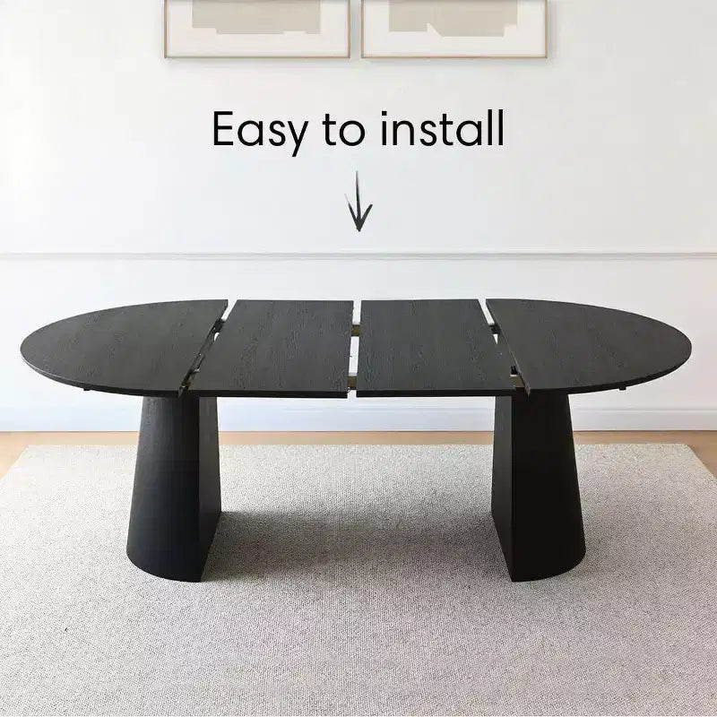 Expandable Round to Oval Dining Table Set with 8 Velvet Chairs, 3-in-1 Pedestal Dining Set, Seats 4 to 8, Modern Dining Room Set-Panipeachy