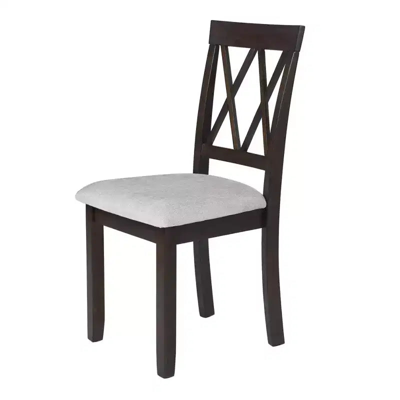 GDFStudio Harlan Dining Table Set with Drop Leaf Table and 4 Upholstered Chairs