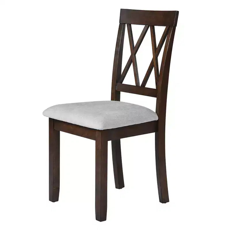 GDFStudio Harlan Dining Table Set with Drop Leaf Table and 4 Upholstered Chairs