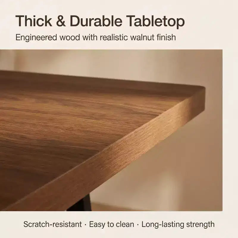 FurnitureR 5 Piece Dining Table Set with 4 Suede Chairs, MDF Wood Dining Table with Metal Legs, Modern Kitchen Dining Set for Dining Room or Apartment