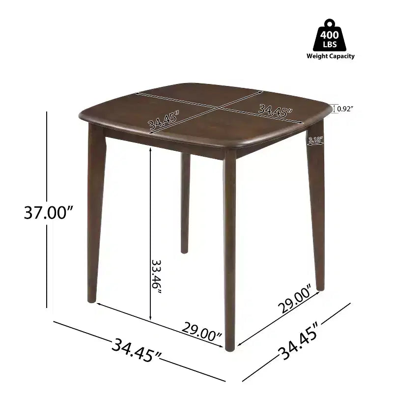 Christopher Knight Home La Modern 5 Piece Rubber Wood Upholstered Counter Set with Square Table and Rope Design