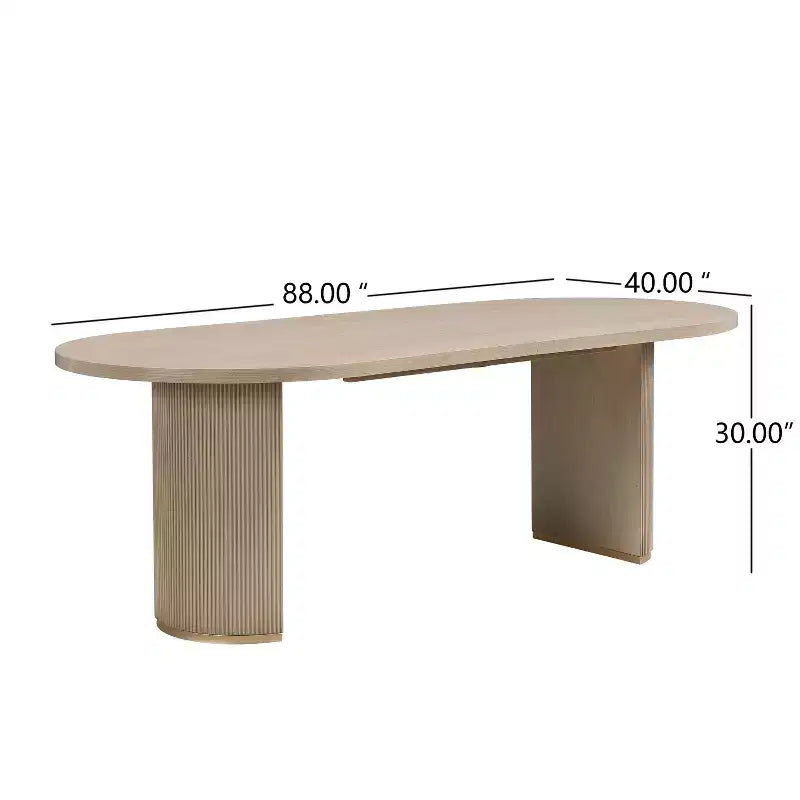 Christopher Knight Home Anand Modern 7 Piece Rubberwood Linen Upholstered Dining Set with Oval Pedestal Table