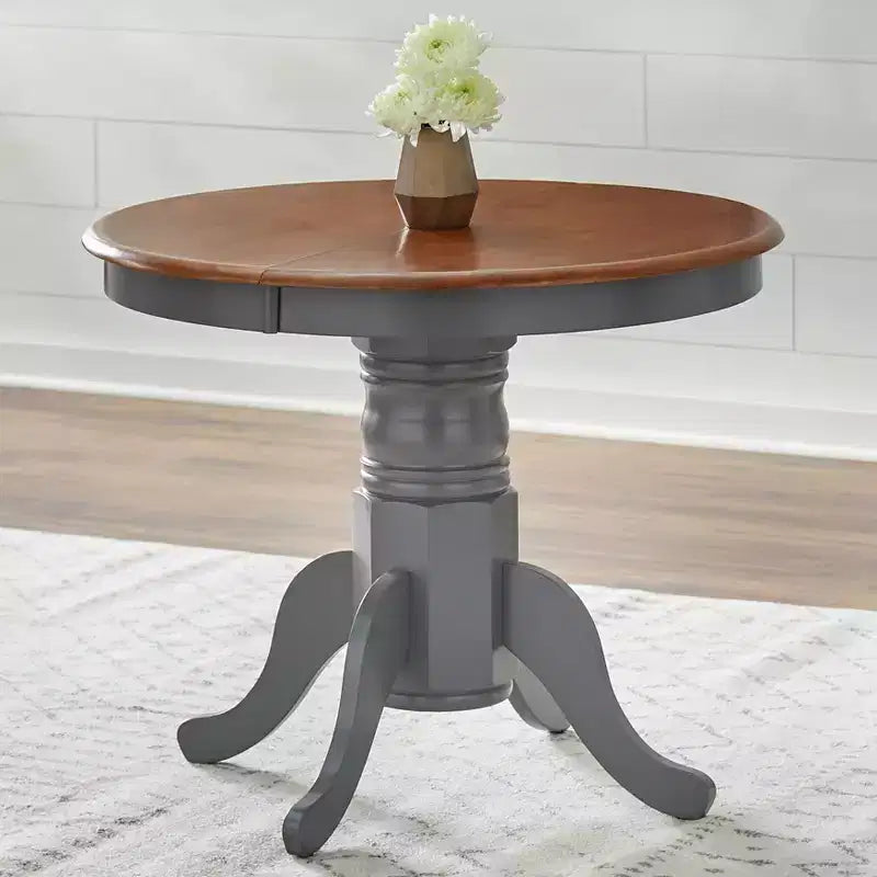 Buylateral 7pc Lancaster Farmhouse Solid Wood Extendable Dining Table Set