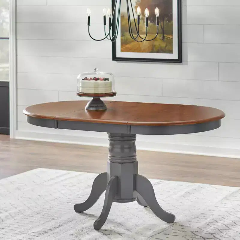 Buylateral 7pc Lancaster Farmhouse Solid Wood Extendable Dining Table Set