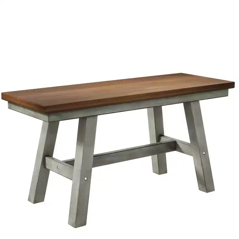 Farmhouse 6-Piece Wood Dining Table Set with Long Bench and 4 Dining Chairs-ModernLuxe