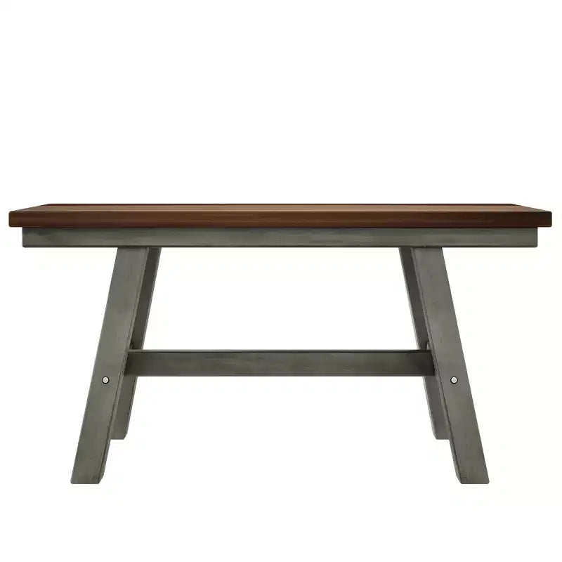 Farmhouse 6-Piece Wood Dining Table Set with Long Bench and 4 Dining Chairs-ModernLuxe