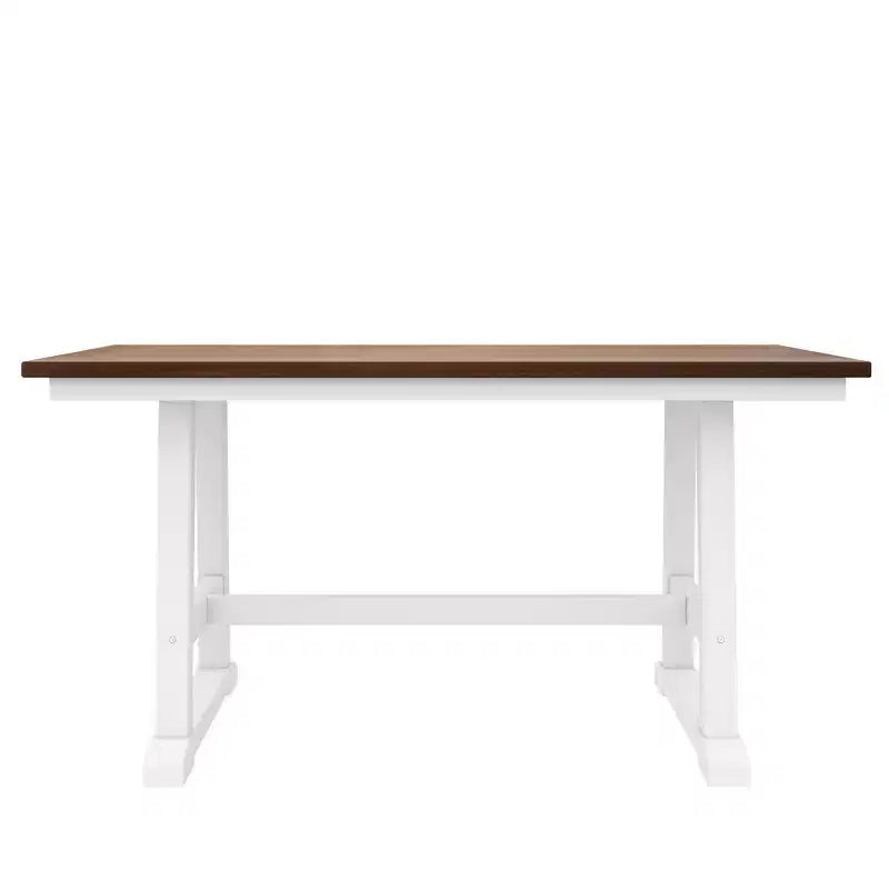 Farmhouse 6-Piece Wood Dining Table Set with Long Bench and 4 Dining Chairs-ModernLuxe