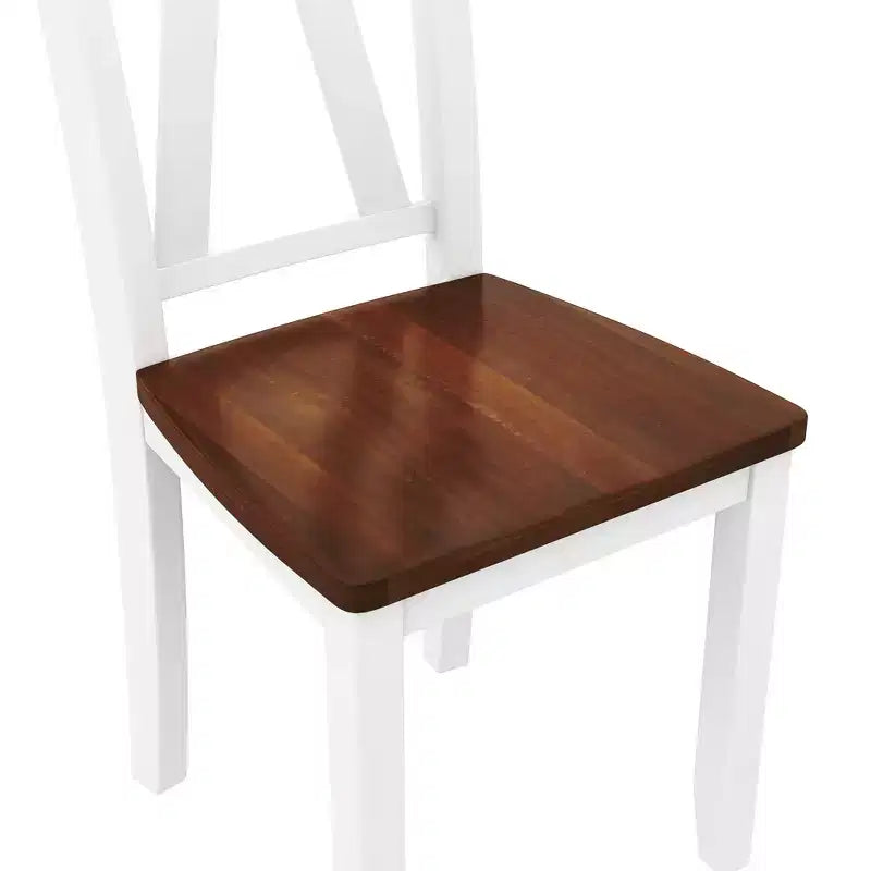 Farmhouse 6-Piece Wood Dining Table Set with Long Bench and 4 Dining Chairs-ModernLuxe