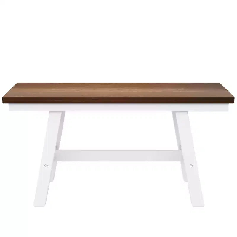 Farmhouse 6-Piece Wood Dining Table Set with Long Bench and 4 Dining Chairs-ModernLuxe