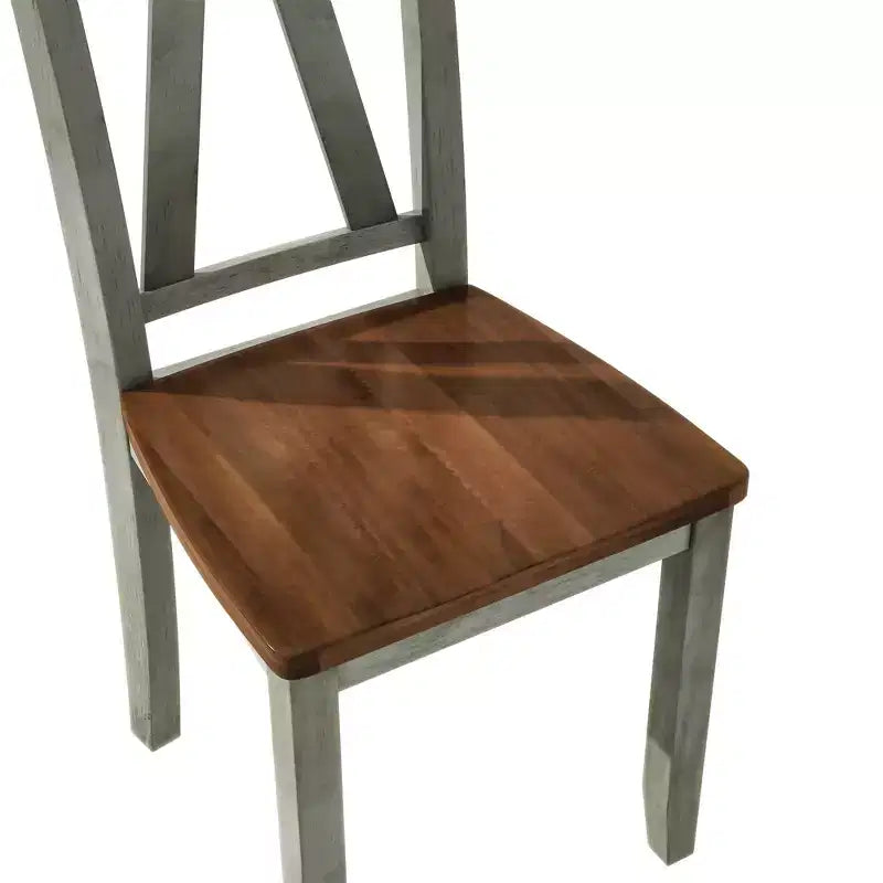 Farmhouse 6-Piece Wood Dining Table Set with Long Bench and 4 Dining Chairs-ModernLuxe