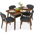 Best Choice Products 5-Piece Compact Wooden Mid-Century Modern Dining Set w/ 4 Chairs, Padded Seat & Back