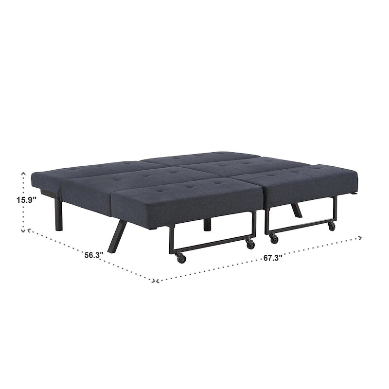 Futon convertible en tissu capitonné, 8 po, pleine grandeur