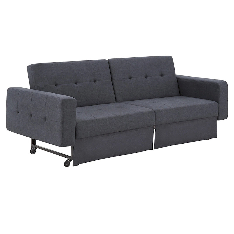 Futon convertible en tissu capitonné, 8 po, pleine grandeur