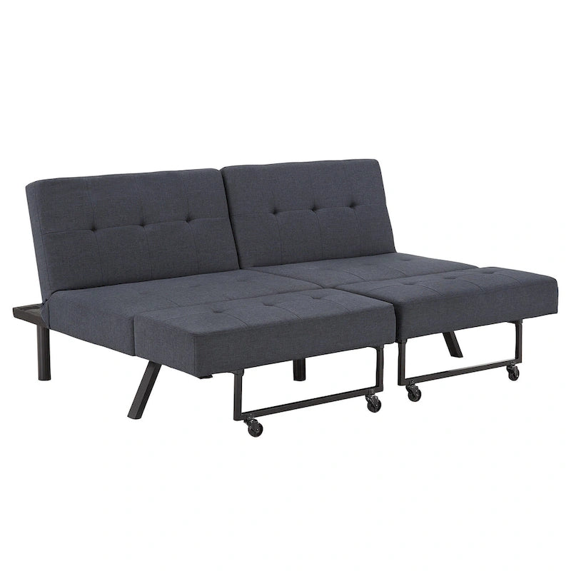 Futon convertible en tissu capitonné, 8 po, pleine grandeur
