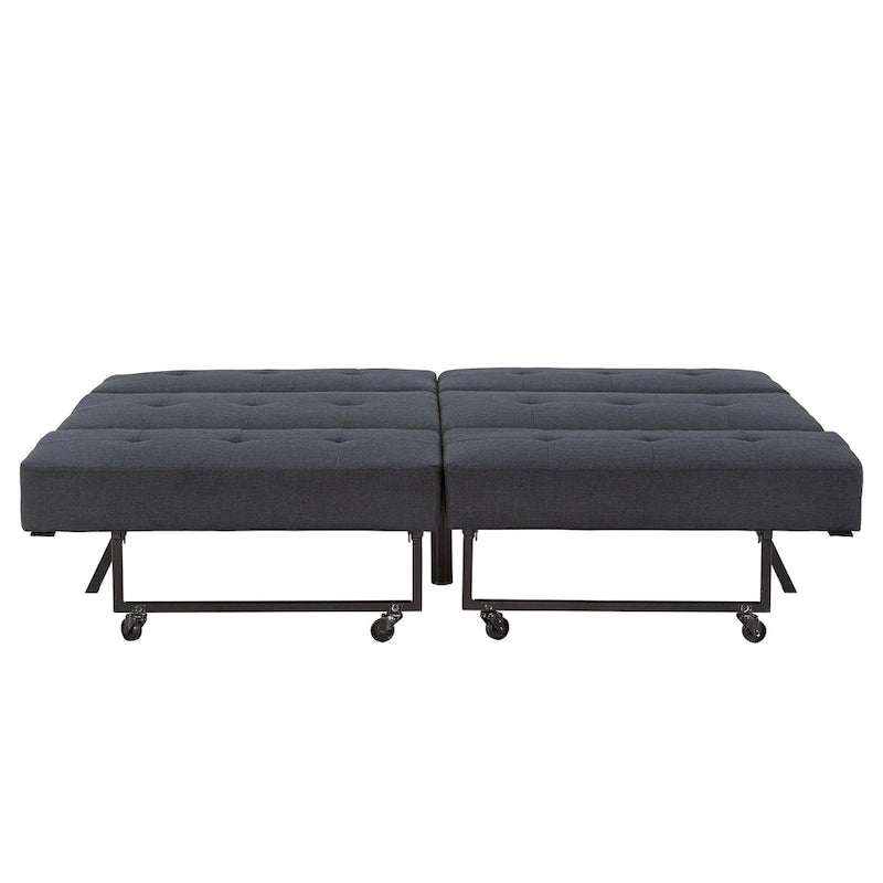 Futon convertible en tissu capitonné, 8 po, pleine grandeur