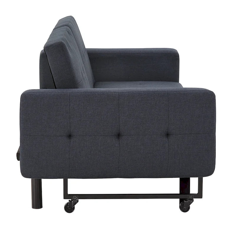 Futon convertible en tissu capitonné, 8 po, pleine grandeur