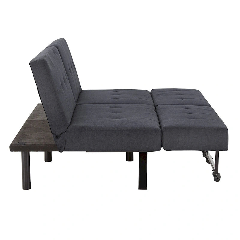 Futon convertible en tissu capitonné, 8 po, pleine grandeur