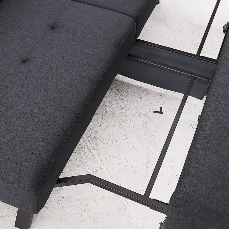 Futon convertible en tissu capitonné, 8 po, pleine grandeur