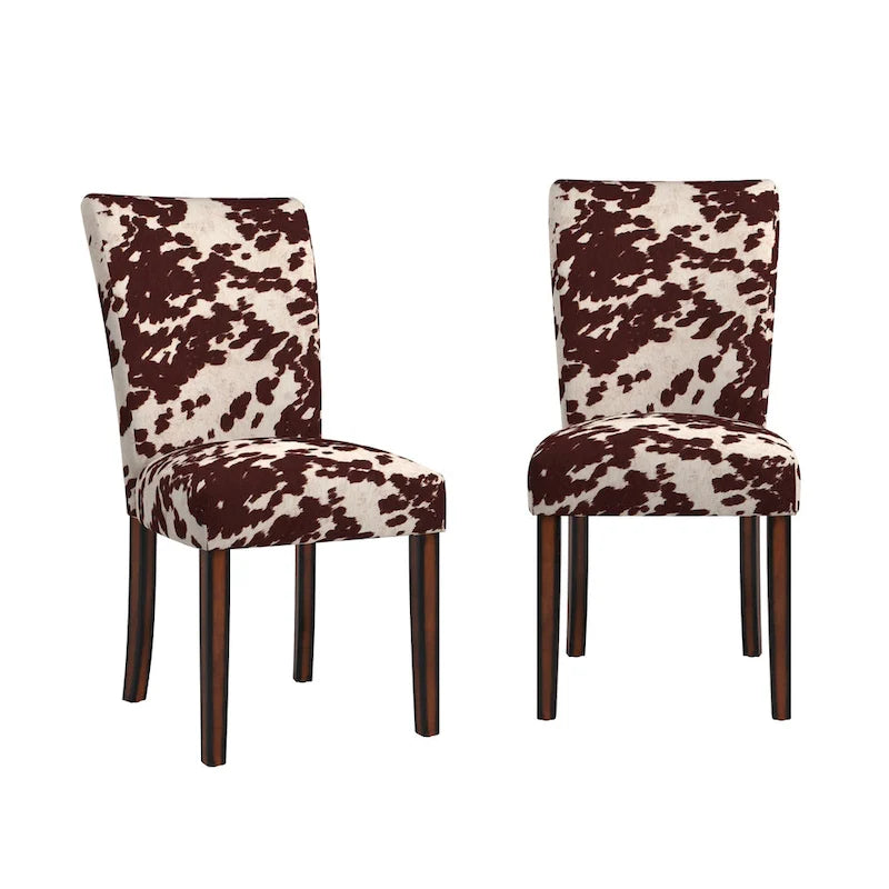 Chaises de salle à manger Parsons en peau de vache (lot de 2)
