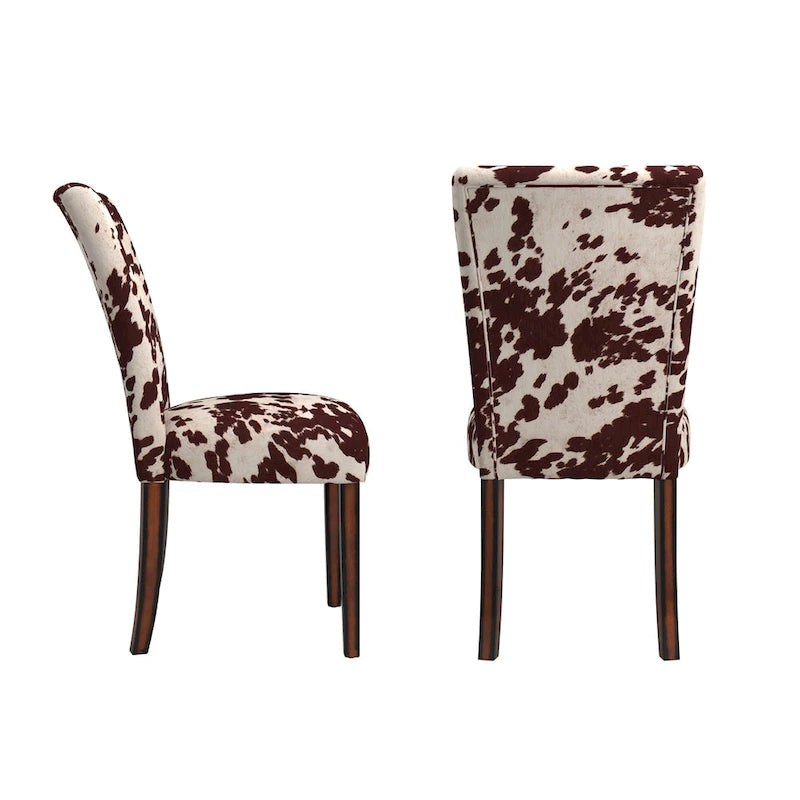 Chaises de salle à manger Parsons en peau de vache (lot de 2)