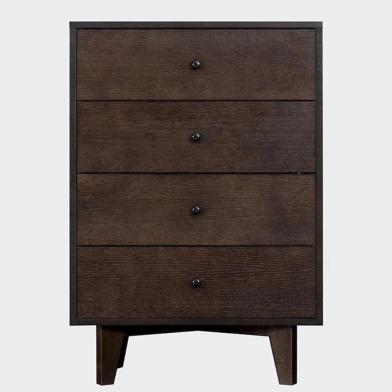 Commode à 4 tiroirs avec poignées rondes rétro