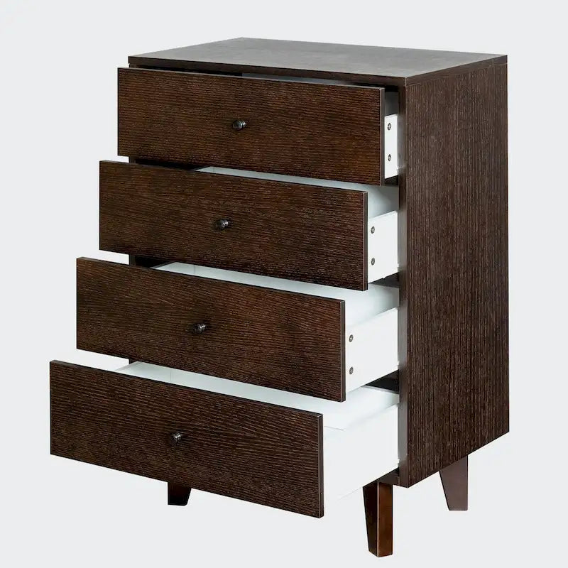 Commode à 4 tiroirs avec poignées rondes rétro