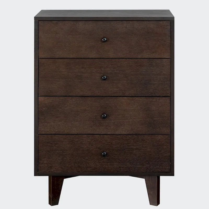 Commode à 4 tiroirs avec poignées rondes rétro