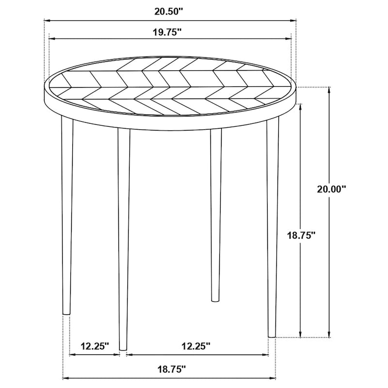 Table d'appoint ronde plateau en bois manguier naturel et noir