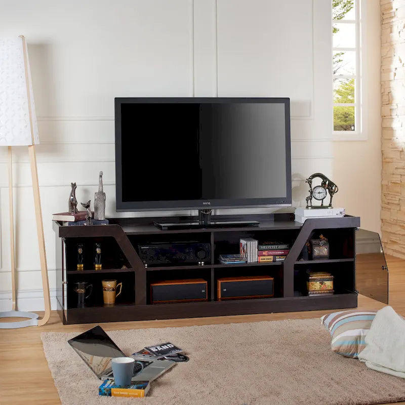 Meuble TV Modern Espresso de 71 po de large