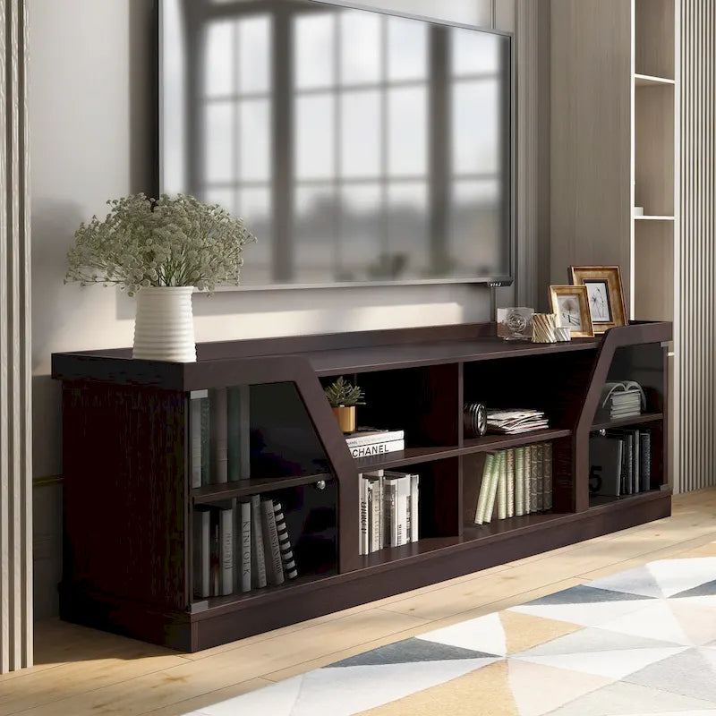Meuble TV Modern Espresso de 71 po de large