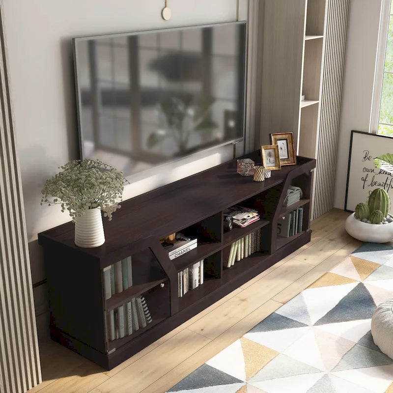 Meuble TV Modern Espresso de 71 po de large