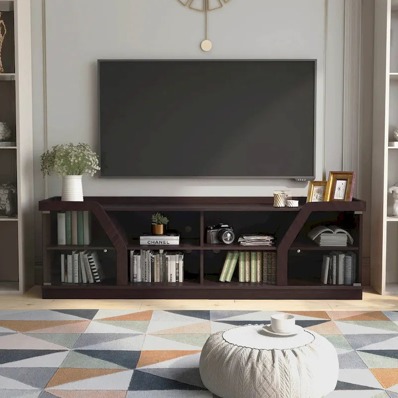Meuble TV Modern Espresso de 71 po de large