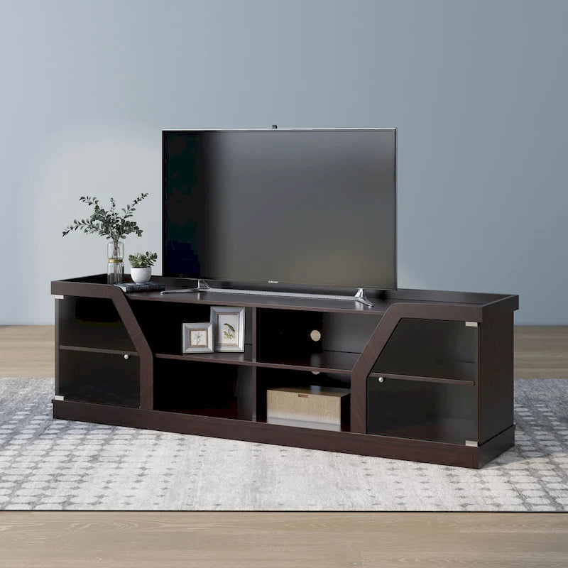 Meuble TV Modern Espresso de 71 po de large
