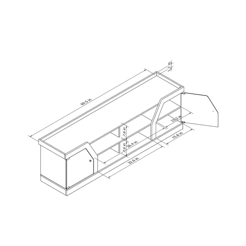 Meuble TV Modern Espresso de 71 po de large