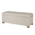 Banc de rangement capitonné beige