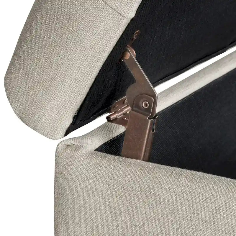 Banc de rangement capitonné beige