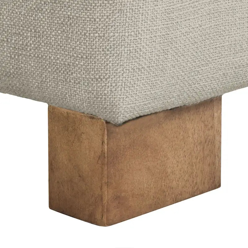 Banc de rangement capitonné beige