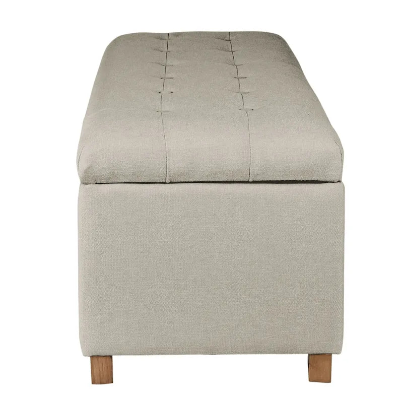 Banc de rangement capitonné beige