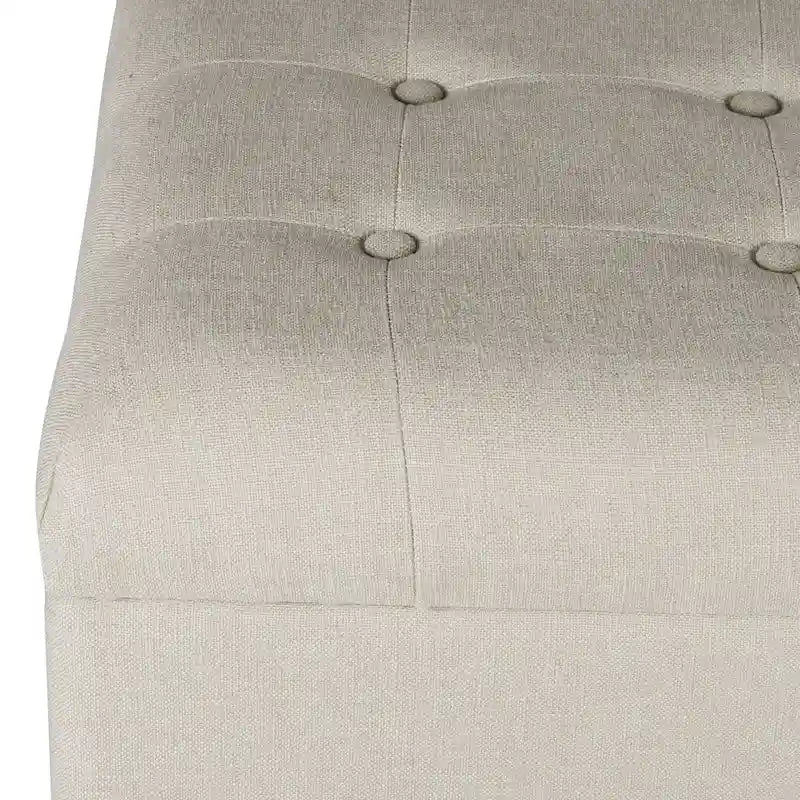 Banc de rangement capitonné beige