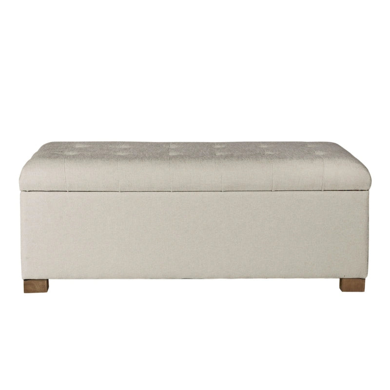 Banc de rangement capitonné beige