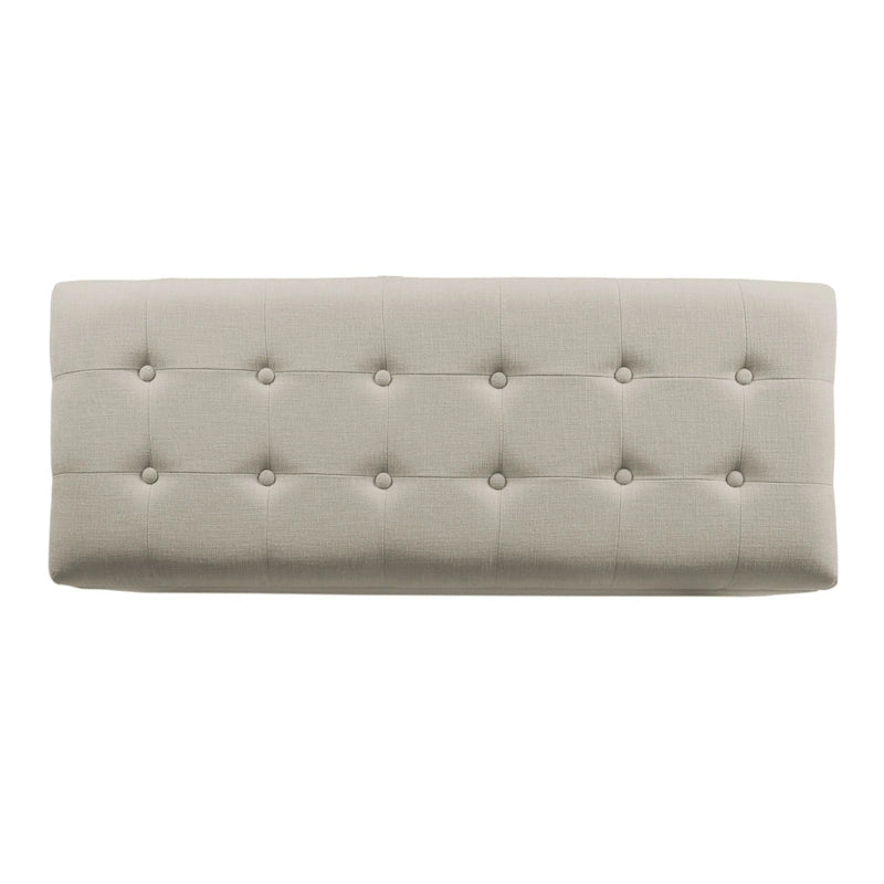 Banc de rangement capitonné beige
