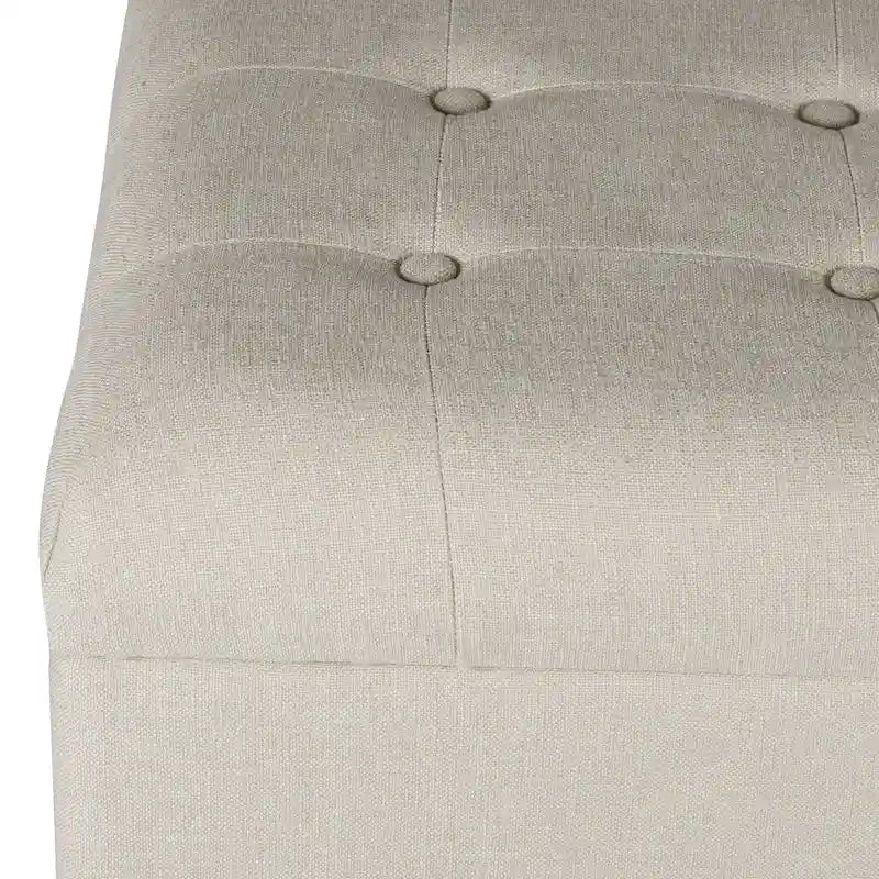 Banc de rangement capitonné beige