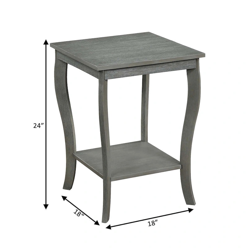 Table d'appoint carrée avec étagère