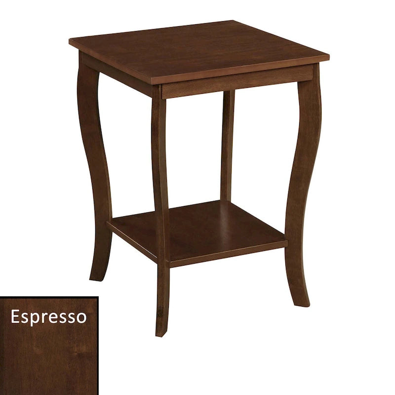 Table d'appoint carrée avec étagère