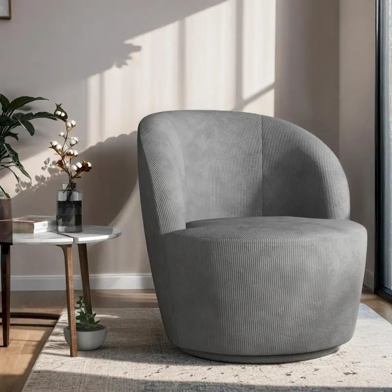 Fauteuil d'appoint confortable pivotant rond pour le salon