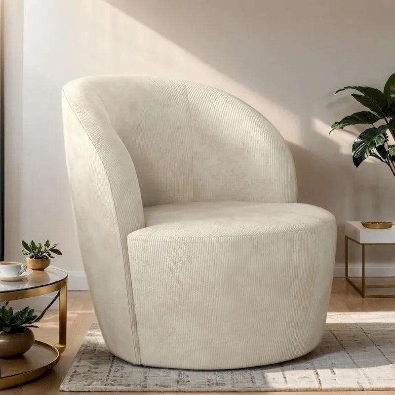 Fauteuil d'appoint confortable pivotant rond pour le salon