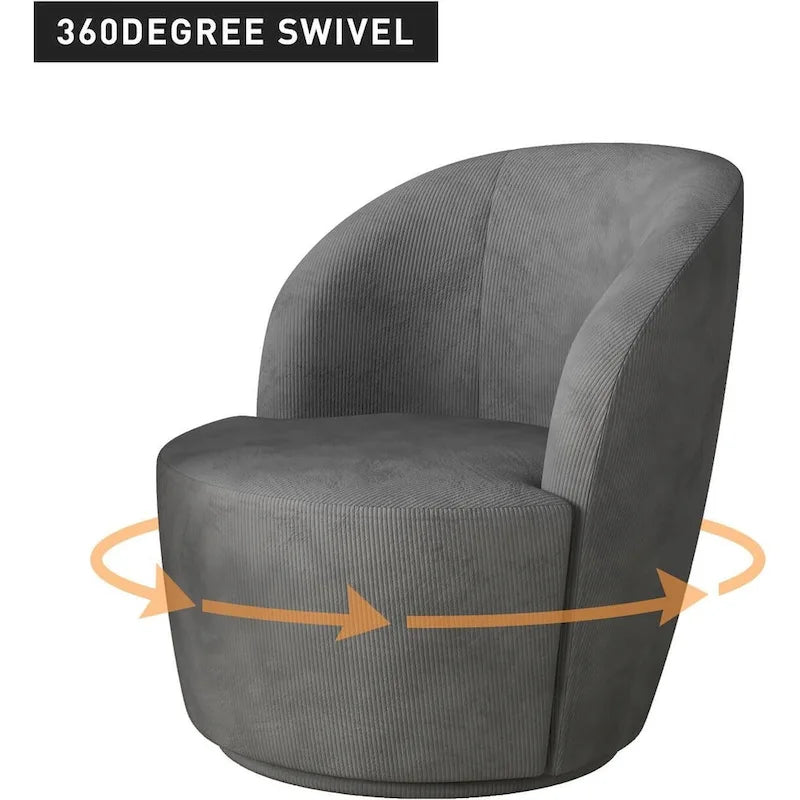 Fauteuil d'appoint confortable pivotant rond pour le salon