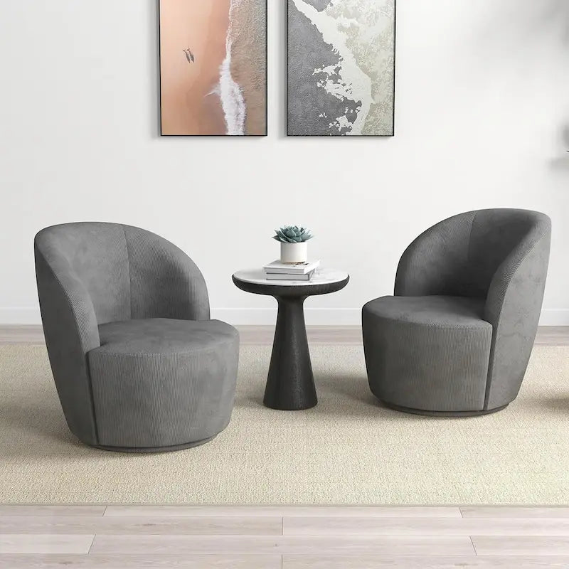 Fauteuil d'appoint confortable pivotant rond pour le salon