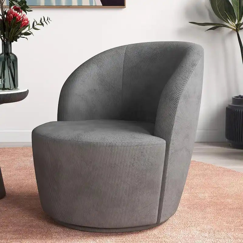Fauteuil d'appoint confortable pivotant rond pour le salon